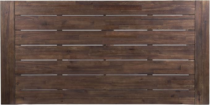 GDFStudio Cassie Outdoor Modern Industrial 3 Piece Acacia Wood Picnic Dining Set with Benches, Sandblasted Dark Brown and White Rustic Metal