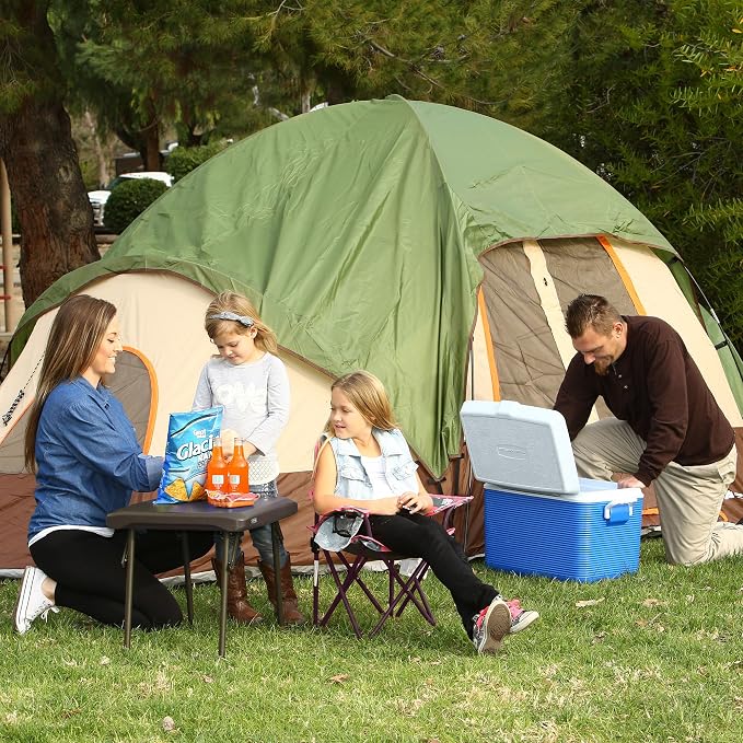 LIFETIME 280488 Compact Folding Low Side Table for Camping, Brown