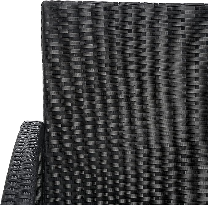 SAFAVIEH Outdoor Collection Bassey Black/Light Grey Cushion 4-Piece Conversation Patio Set