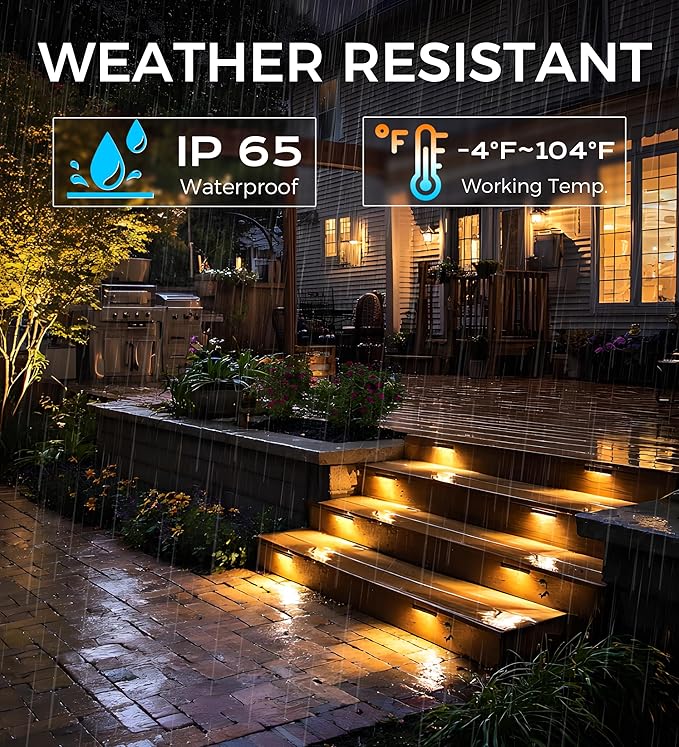 CLOUDY BAY [6 Pack] 12 Inch 12V-15 VAC/DC Low Voltage Hardscape Lighting Paver Light,Retaining Wall Lights Outdoor,IP65 Waterproof, 7W 2700K Soft White,Frost Lens Deck Step Light