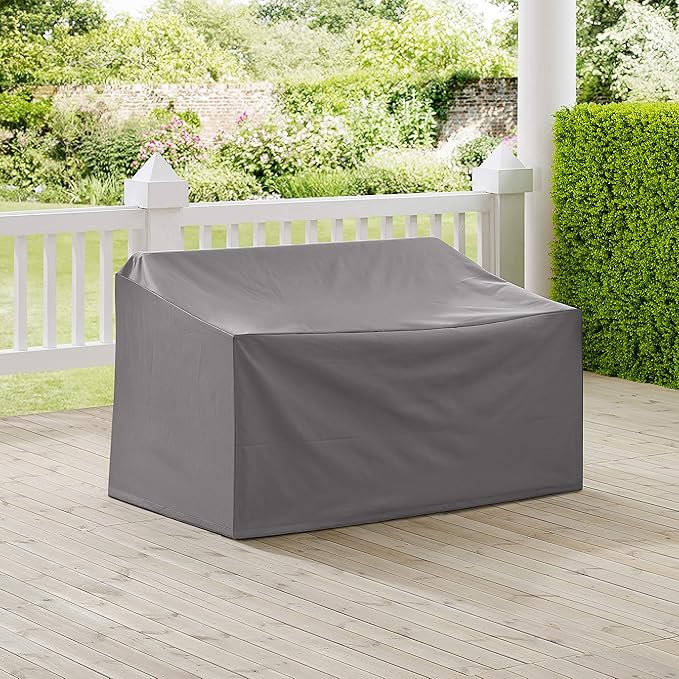 Crosley Furniture Patio Furniture Covers, Waterproof Outdoor Loveseat Cover for Backyard, Deck, Gray