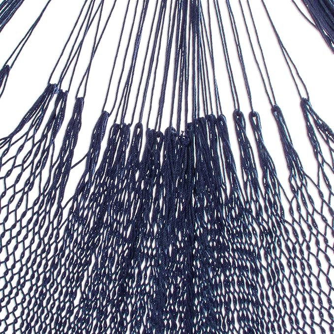 Novica Handmade Navy Blue Cascade Cotton Rope Hammock (Triple)