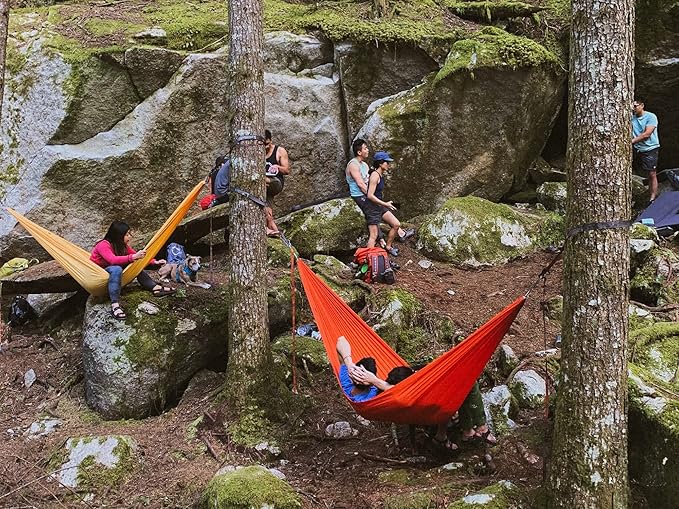 KAMMOK: Roo Double Hammock +Python 10' Bundle | Our Bestselling Hammock & Tree Friendly Straps | 100% Recycled Water Resistant Ripstop Fabric | Lifetime Adventure Grade Warranty, Sky Blue