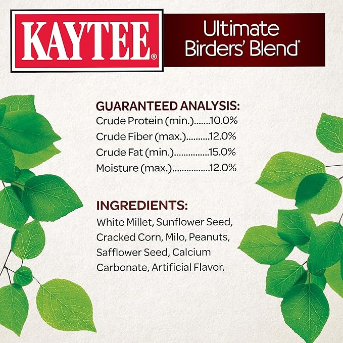 Kaytee Ultimate Birder's Blend Food,Wild Bird Seed for Grosbeaks,Cardinals,Nuthatches,Woodpeckers & More Outside Feeders,10 Pound,(Pack of 2)