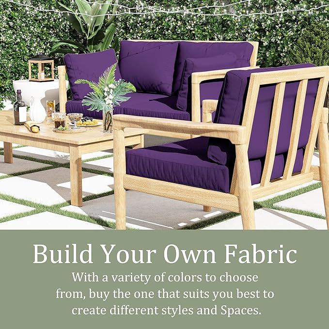 8 pcs Outdoor Cushion Slipcovers Outdoor Patio Cushions Covers Replacement Waterproof with Zipper w/3 Seat Cushion Covers and 5 Backrest Pillow Covers, Covers Only