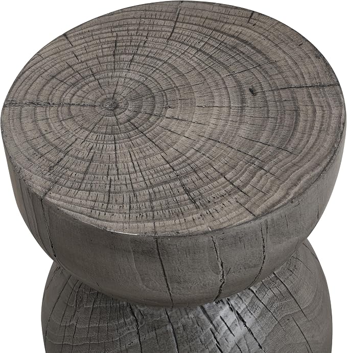 Christopher Knight Home 16.54" H Realistic Wood Vibe MGO Side Table Sculptural Hourglass End Table Indoor Outdoor Living Room Patio Balcony Decor Accent Table
