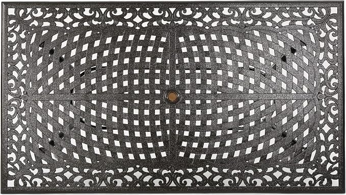 Christopher Knight Home Yamilet Traditional Outdoor Aluminum Rectangular Dining Table, Hammered Bronze
