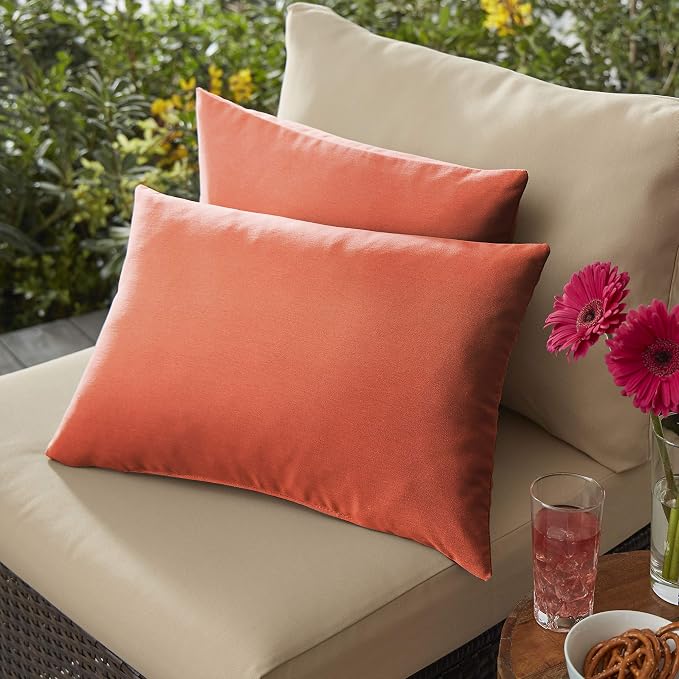 Sorra Home Coral Indoor/Outdoor Pillow Set, 13 in x 20 in