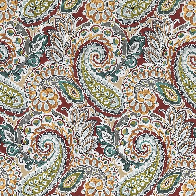 LVTXIII Outdoor/Indoor Lumbar Pillow Covers ONLY, Decorative Patio Lumbar Cushion Covers,Water Repellent Garden Cushion Cases for Home Patio Sofa Use, 12x20 inch, Pack of 2, Paisley Chilli