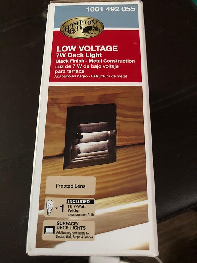 Hampton Bay Low Voltage 7-Watt Black Halogen Half Brick Deck Light