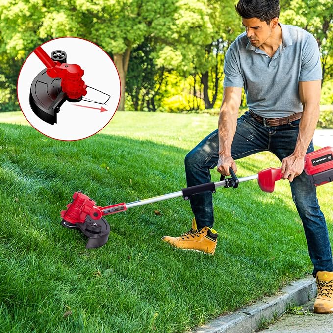 PowerSmart 40V 13" Cordless String Trimmer and Edger, 2-in-1 Electric Weed Weed Wacker, Battery and Charger Not Included