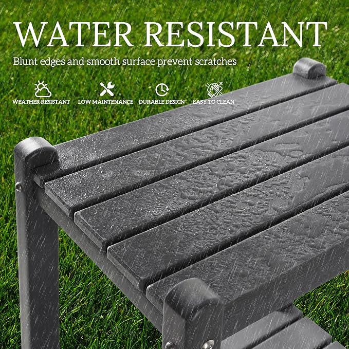 WestinTrends Malibu 36" Outdoor Adirondack HDPE 2-Tier Patio Side Table, Lime