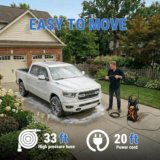 HoldwellS 2026 New P*ressure Washer 5000 MAX PSI, P*ower Cleaner with Adjustable P*ressure System, Hose Reel, 4 Quick Connect N*ozzles & Filter & F*OAM C*annon for for Cars/Home/Fences/Driveways