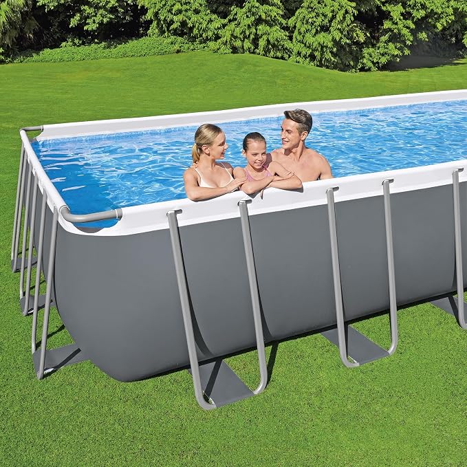 Bestway: Power Steel - Rectangular Swimming Pool Set - 24' x 12' x 52", Above Ground, Tritech Construction, Filter Pump, Ladder & Cover, 7937 Gal.