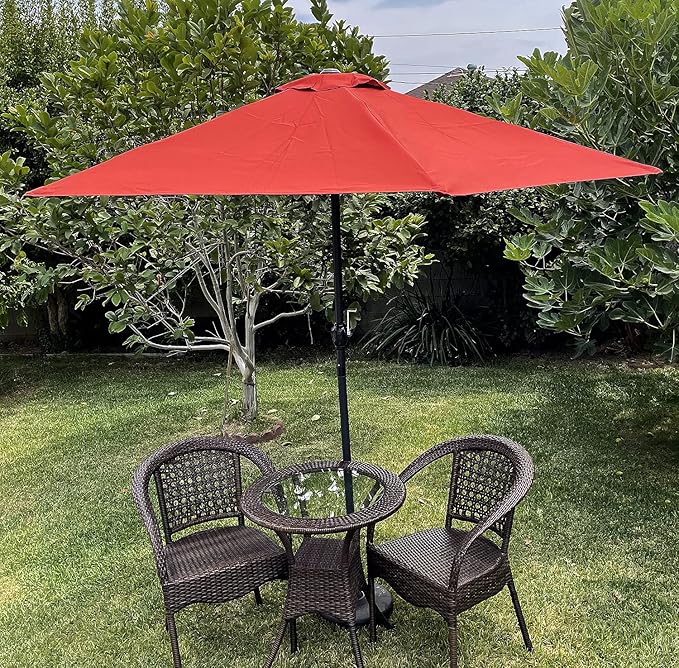 BELLRINO DECOR Replacement Orange STRONG & THICK Umbrella Canopy for 9ft 6 Ribs TERRA COTTA/BURNT ORANGE (Canopy Only)