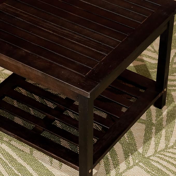 DTY Outdoor Living Longs Peak Eucalyptus Two Shelf Side Table - Espresso