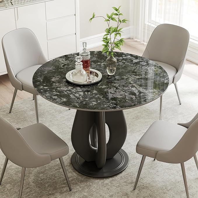 31.5″ Round Sandstone Sintered Stone Table Top - Heat Resistant Waterproof for Dining Table, Office Desk, Bar, Patio