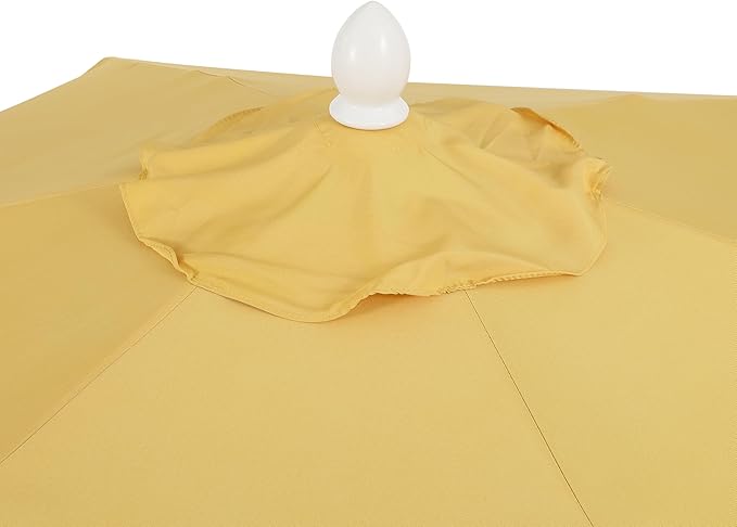 Eyely BMU1001 Halden 9 ft. Classic Cottage Tassel Market Patio Umbrella with Auto-Tilt, Crank