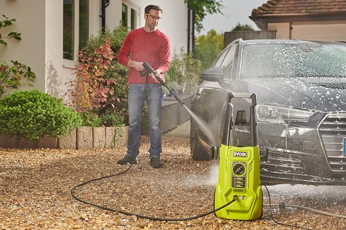 RYOBI - High Pressure Washer 1800 W - 130 Bar - 420 L - Reinforced Steel Hose 5 m - Integrated 0.9 L detergent tank - Vario Lance - Turbo Lance - Multi-Surface Brush - RY130PWA