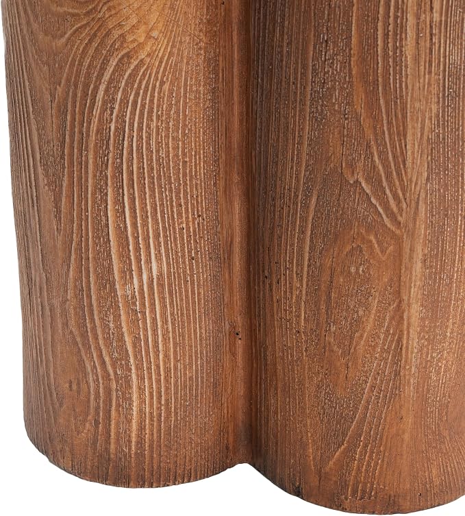 Christopher Knight Home Nataly 18.25" H Small Outdoor Side Table, Mushroom-Like Carved Garden Stool, Lightweight Concrete End Table, Patio Decorative Home Stool for Balcony Poolside Backyard, Brown