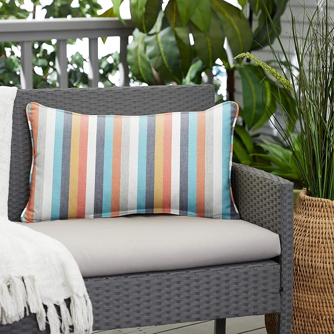 Sorra Home Sunbrella Indoor/Outdoor Pillow, 12 in x 18 in, Surround Sunrise