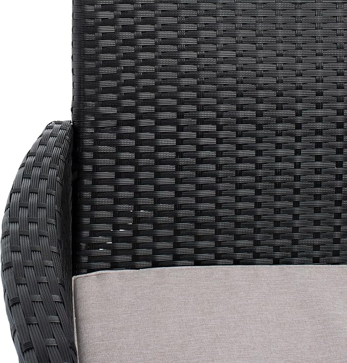 SAFAVIEH Outdoor Collection Bandele Black/Light Grey Cushion 4-Piece Conversation Patio Set