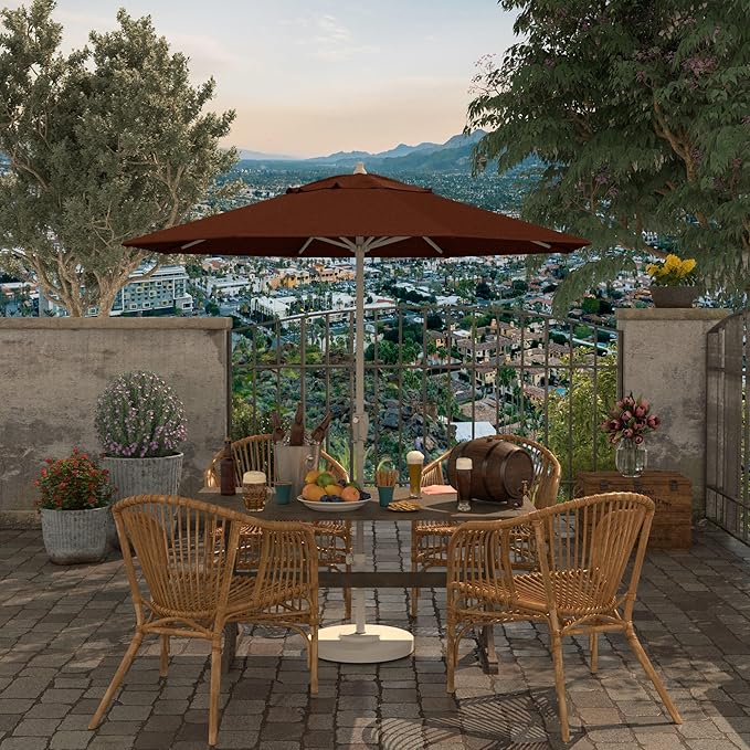 California Umbrella 7.5' Rd Aluminum Patio Umbrella, Crank Lift