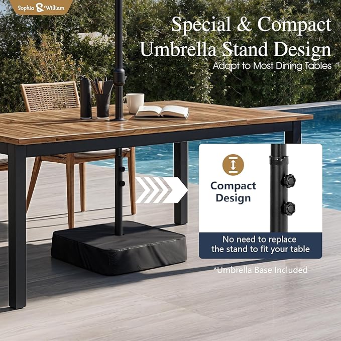 Sophia & William 15ft Extra Large Patio Umbrella with Base Included, 2-Tier Double-Sided Rectangle Outdoor Umbrella with Stand, Market Umbrella for Pool Garden Backyard, Beige
