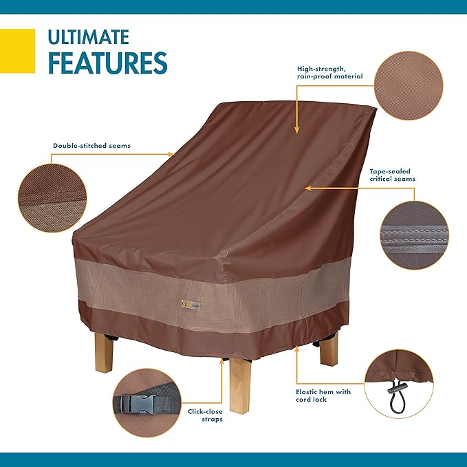DUCKCOVERS® Ultimate Waterproof Outdoor Adirondack Chair Cover, 32"W x 37"D x 36"H