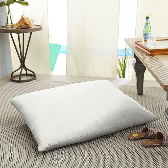 Sorra Home AZPS6729 Indoor Outdoor Floor Pillow, 26 x 35, Canvas Natural Ivory