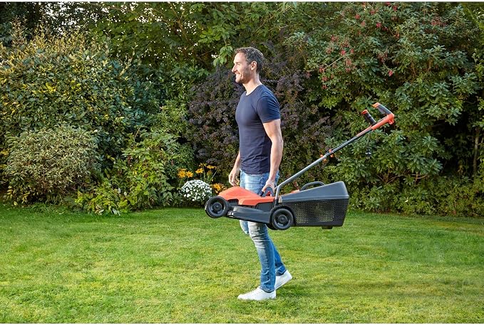 Black + Decker bemw451bh-qs Wired Lawnmower 3 Height 32 cm, 1200 Watt, Orange