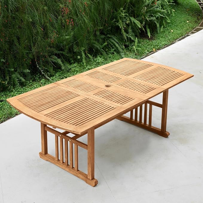 Cambridge Casual Caterina 6-Piece Outdoor Dining Set, Solid Teak Wood Patio Table with Bench and Armchairs, Weather-Resistant Garden Dining Furniture for Deck, Porch, Backyard, or Outdoor Space