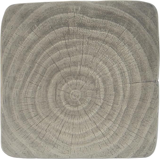 Faux Concrete Side Table Outdoor Faux Stone End Table, Round Outdoor Accent Table, Garden Stool Plant Stand for Porch, Backyard - Grey