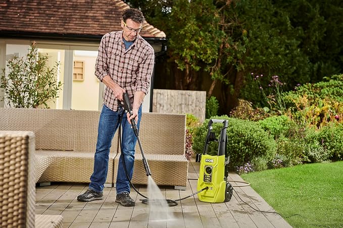 RYOBI - High Pressure Washer 1800 W - 130 Bar - 420 L - Reinforced Steel Hose 5 m - Integrated 0.9 L detergent tank - Vario Lance - Turbo Lance - Multi-Surface Brush - RY130PWA