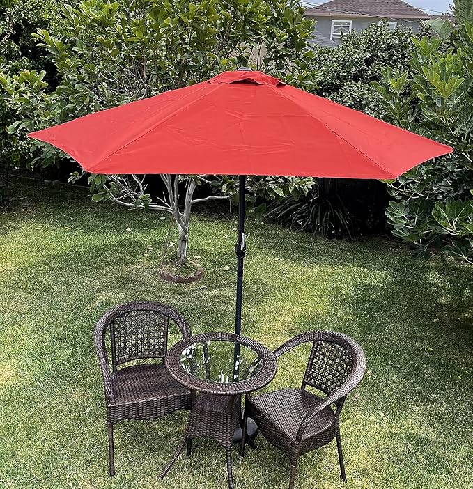 BELLRINO DECOR Replacement Orange STRONG & THICK Umbrella Canopy for 9ft 6 Ribs TERRA COTTA/BURNT ORANGE (Canopy Only)