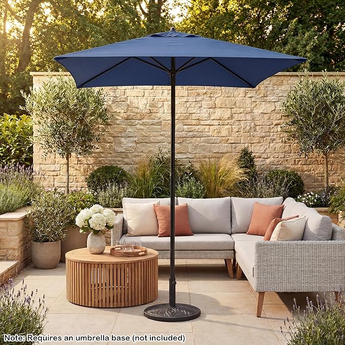 Giantex 5ft Square Patio Umbrella, Outdoor Table Umbrella with Push Bottom Tilt, 4 Sturdy Ribs, Fade Resistant & Waterproof Canopy, Market Umbrella for Deck, Pool, Backyard, Garden, Beach