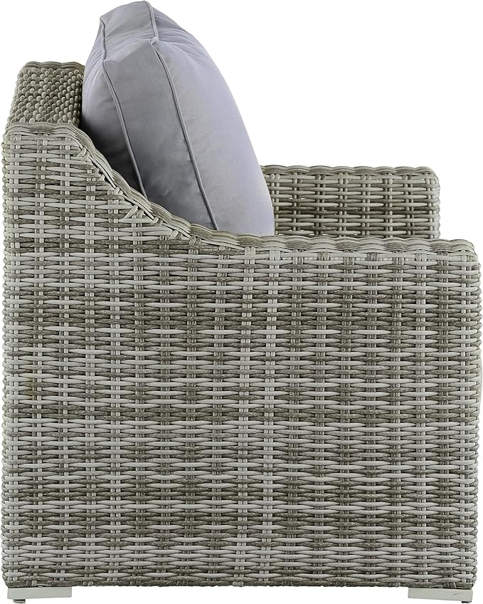 Elle Decor Vallauris Patio Outdoor Furniture Collection, Premium All Weather Wicker, Arm Chair, Gray