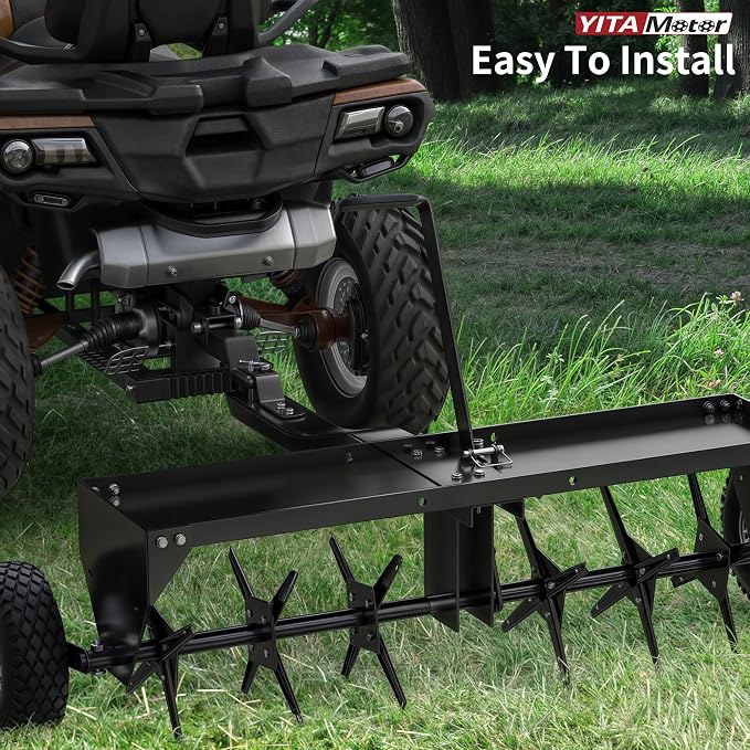 YITAMOTOR 40" Tow Behind Lawn Plug Aerator with Universal Hitch; Designed to Pull Behind Lawn & Garden Tractors