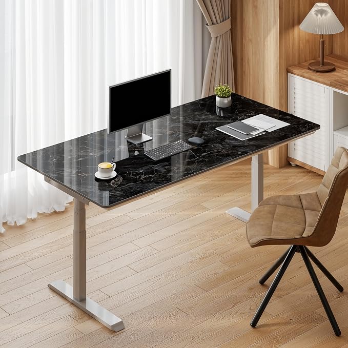 Rectangle Table Top,55.1 ” x 27.5 ” Black Sintered Stone Tabletop, DIY Replacement & Cover Marble Desktop, Scratch & Wear Resistant, Easy to Clean, Suitable for Indoor & Outdoor