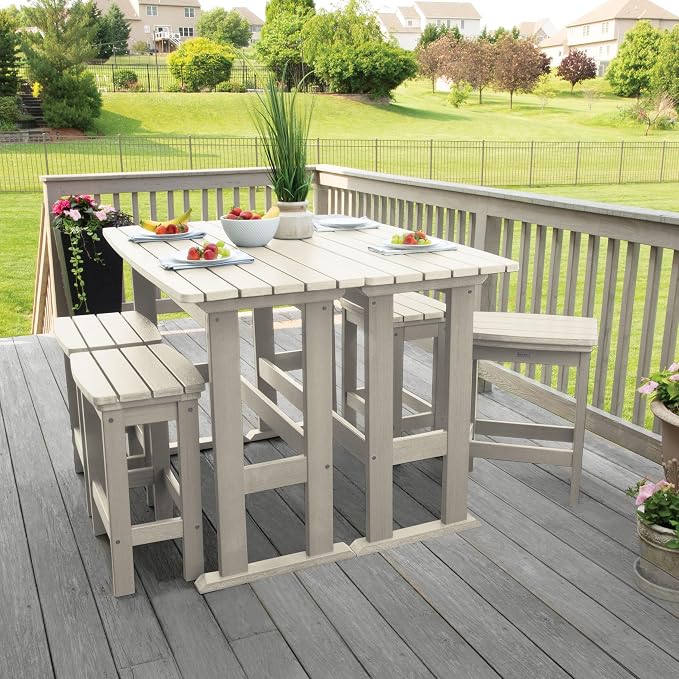 Highwood Lehigh 6pc Counter Height Balcony Dining Set, Whitewash