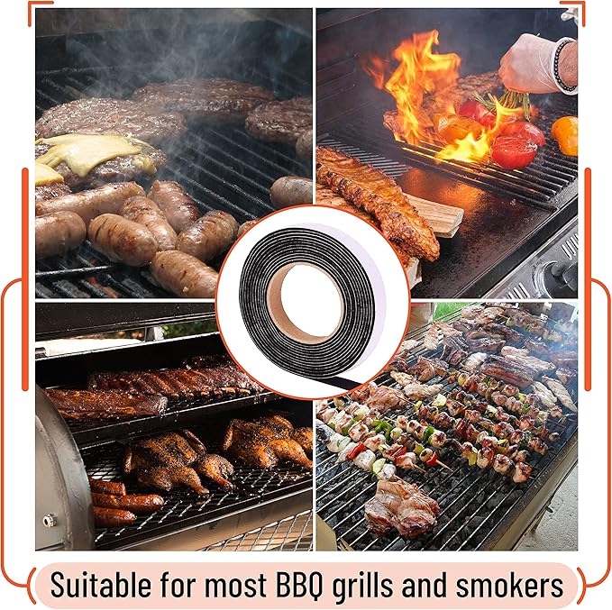 UNCO Smoker Gasket - 15 Ft, 1/2"X1/8", High Temp Grill & BBQ Gasket
