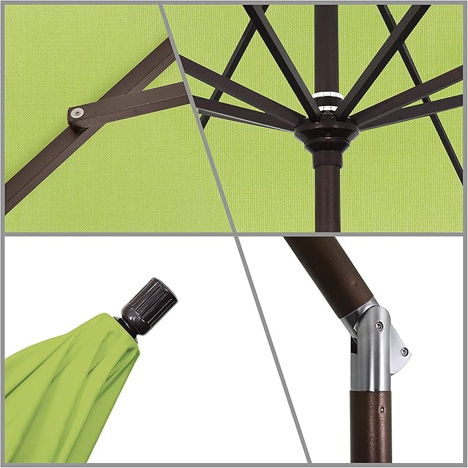 California Umbrella 11' Rd Tahoe Series Aluminum Patio Umbrella, Crank Lift, Collar Tilt, Bronze Finish