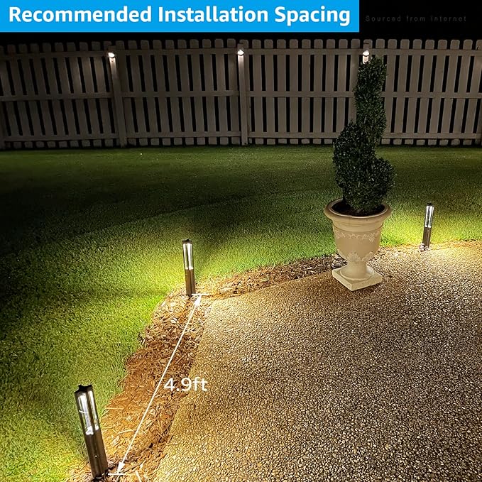 LEONLITE 10-Pack Low Voltage Path Lights, 3W LED Landscape Pathway Lights, Outdoor Landscape Lighting for Driveway, Garden, Aluminum, 12-24V AC/DC, ETL, IP65 Waterproof, 3000K Warm White, Black