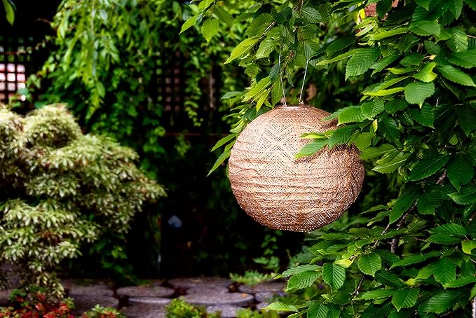 Allsop Soji Stella Market - 12" Handmade LED Outdoor Solar Lantern - Copper