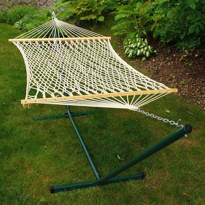 Algoma 6250 Two Point Individual Rope Hammock and Stand Combo,Off-white