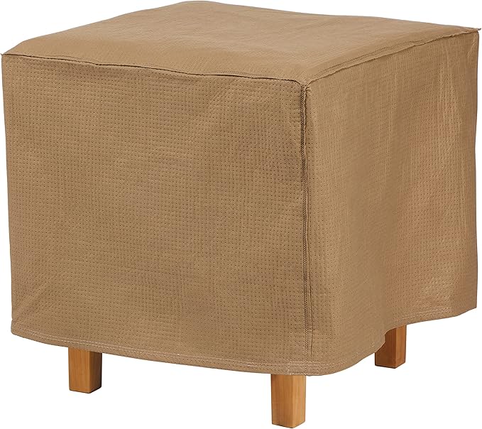 DUCKCOVERS® Essential Water-Resistant 22 Inch Square Patio Ottoman/Side Table Cover, Outdoor Ottoman Cover