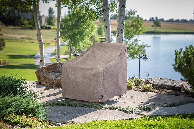 Modern Leisure Garrison Swivel Lounge Patio Chair Cover - Weather-Resistant Fabric - Outdoor Furniture Protection Perfect for Patio, Deck, and Porch - 37.5" L x 39.25" W x 38.5" H - Heather Grey