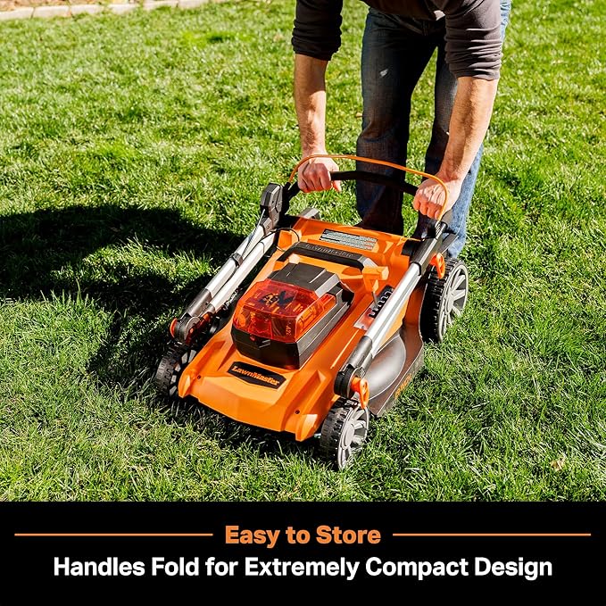 LawnMaster 48V MAX Electric Lawn Mower, 19-inch Brushless Cordless Lawn Mower with 2X24V MAX 4.0Ah Battery and a Dual Charger-CLMF4819A