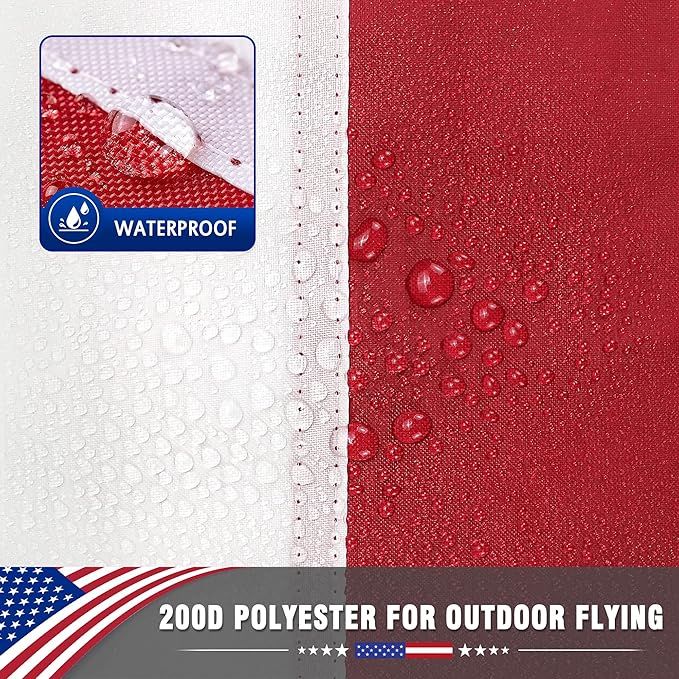 American Flag 3x5 FT for Outdoor, Heavy Duty US Flag Made from 200D Polyeter USA Flag with Embroidered Stars, Stitched Stripes and Brass Grommets. Vivid Color and UV Fade Resistant for Long Time Flying (Embroidered US flag)
