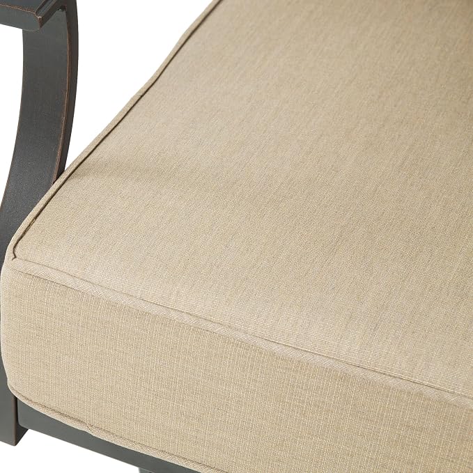 PEAK HOME FURNISHINGS Tamarin Outdoor Swivel Conversation Chairs in Bronze Aluminum, Set of 2